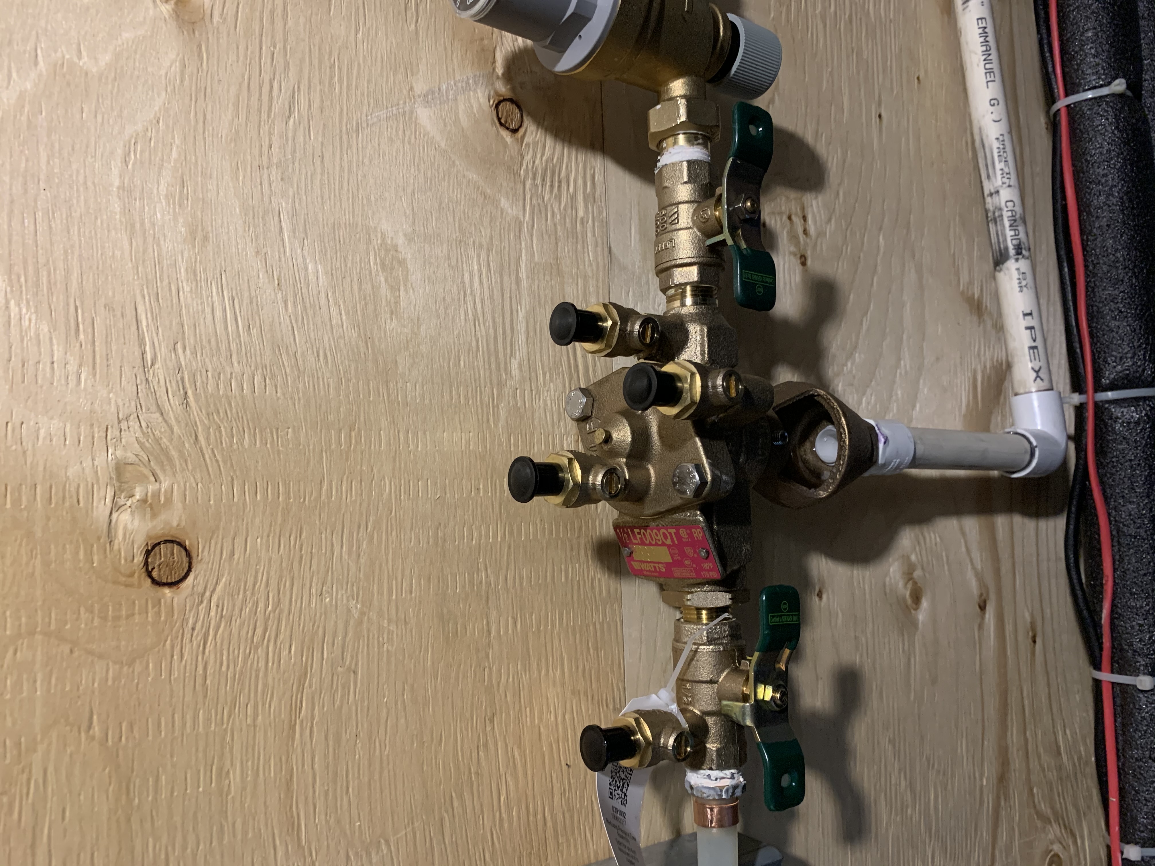 Watts backflow device requiring city of Calgary cross connection testce used on typical boiler feed application.
